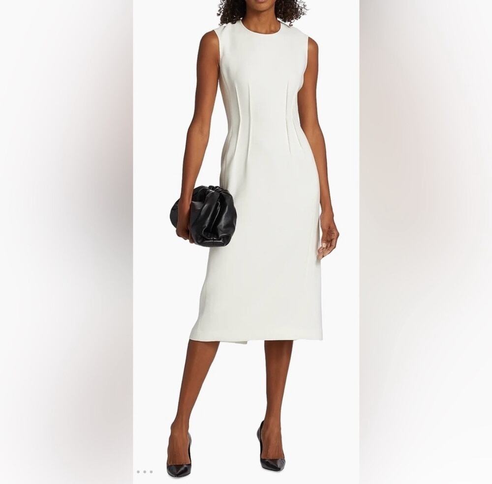 Lafayette 148 New York Sleeveless Pintuck Midi-Dress
